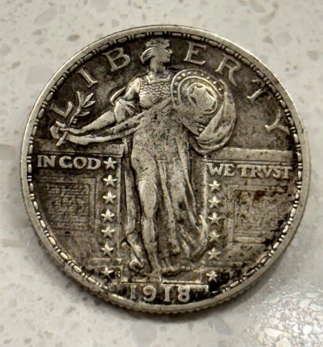 1918-S Standing Liberty Silver Quarter 25c