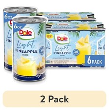 2 pack,6 Cans Dole Light Pineapple Juice Drink, 6 fl oz Can.
