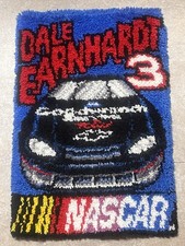 VTG 90s Nascar Dale Earnhardt 3 Latch Hook Rug 20x30 Tapestry
