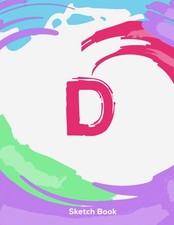 Cute D SketchBook Monogram Initial D Sketch book for girls boys Girlfriend