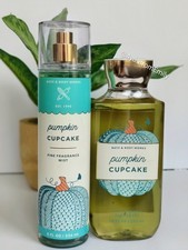 Bath  Body Works Pumpkin Cupcake Fine Fragrance Mist 8oz  Body Wash 10oz NEW 