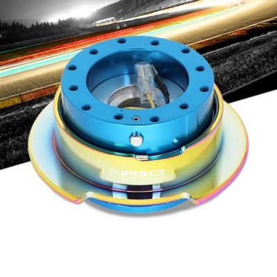 NRG Blue Body/Neo Chrome Ring Gen 2.5 Steering Wheel Quick Release Adapter