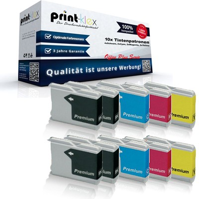 10x kompatible Brother DCP-130 330 750 MFC-240 LC1000 Ink Kassetten