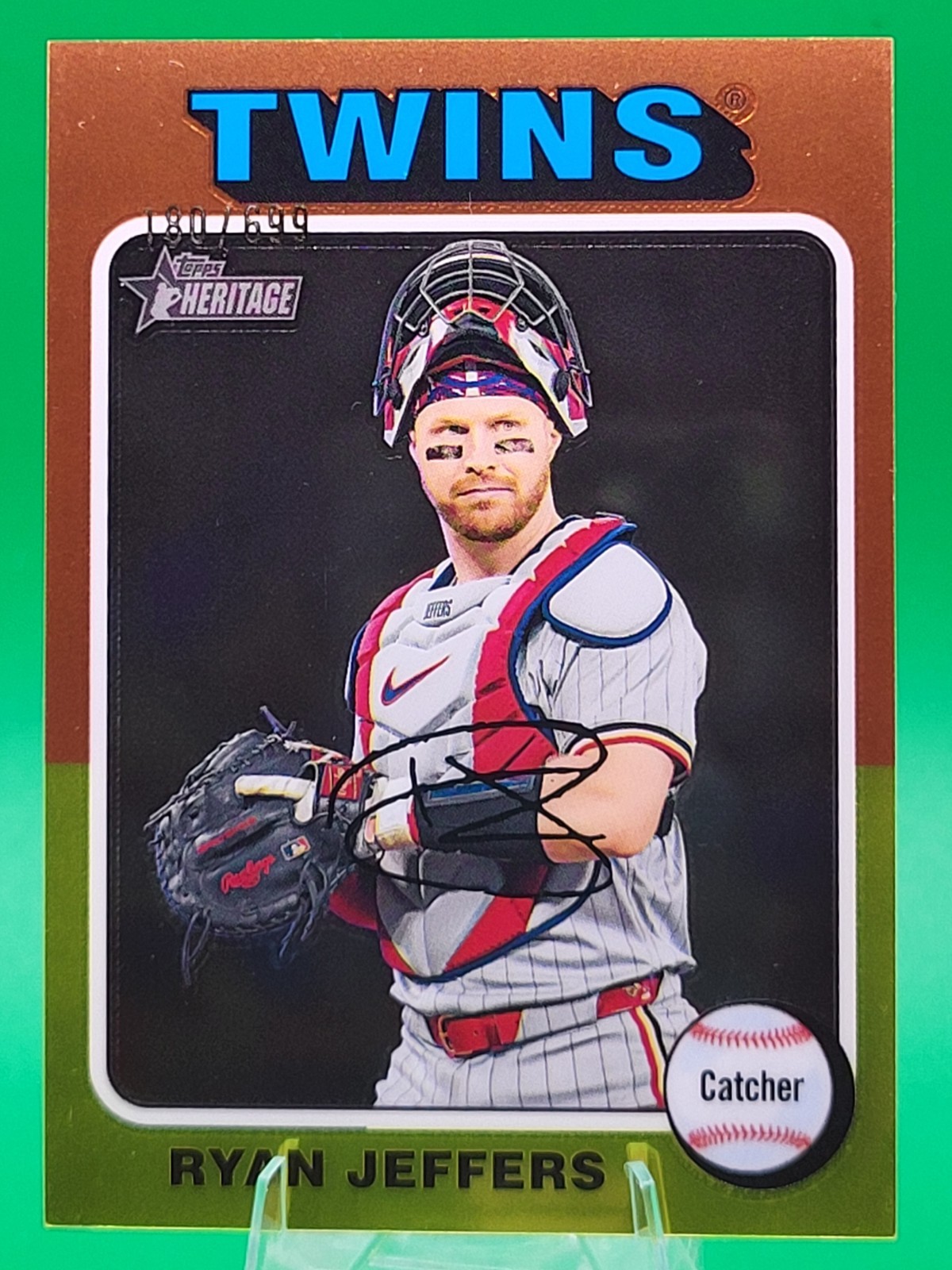 2024 Topps Heritage #635 Ryan Jeffers Chrome #/699 Minnesota Twins