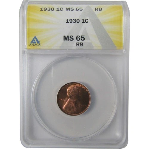 1930 Lincoln Wheat Cent MS 65 RB ANACS Penny Uncirculated SKU:I25573