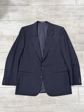 Vtg MANI by Giorgio Armani Sport Coat 40R Navy Blue Wool Blazer Made in Italy