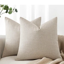 Miulee 2 pk Taupe Polyester Zipper Pillow Cases Square 18"x18" Boho Decorative