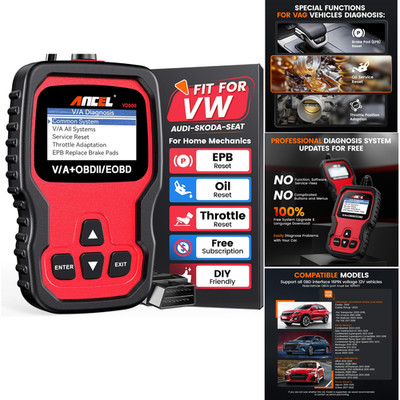 ANCEL VD500 OBD2 Diagnosegerät VW Audi Skoda Seat Fehlercodes Lesen Löschen