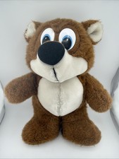 Vintage 1985 Fun Farm Dakin Brown Bear Plush 12 Big Eyes Stuffed Animal Korea