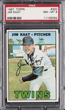 1967 TOPPS #300 JIM KAAT PSA 8