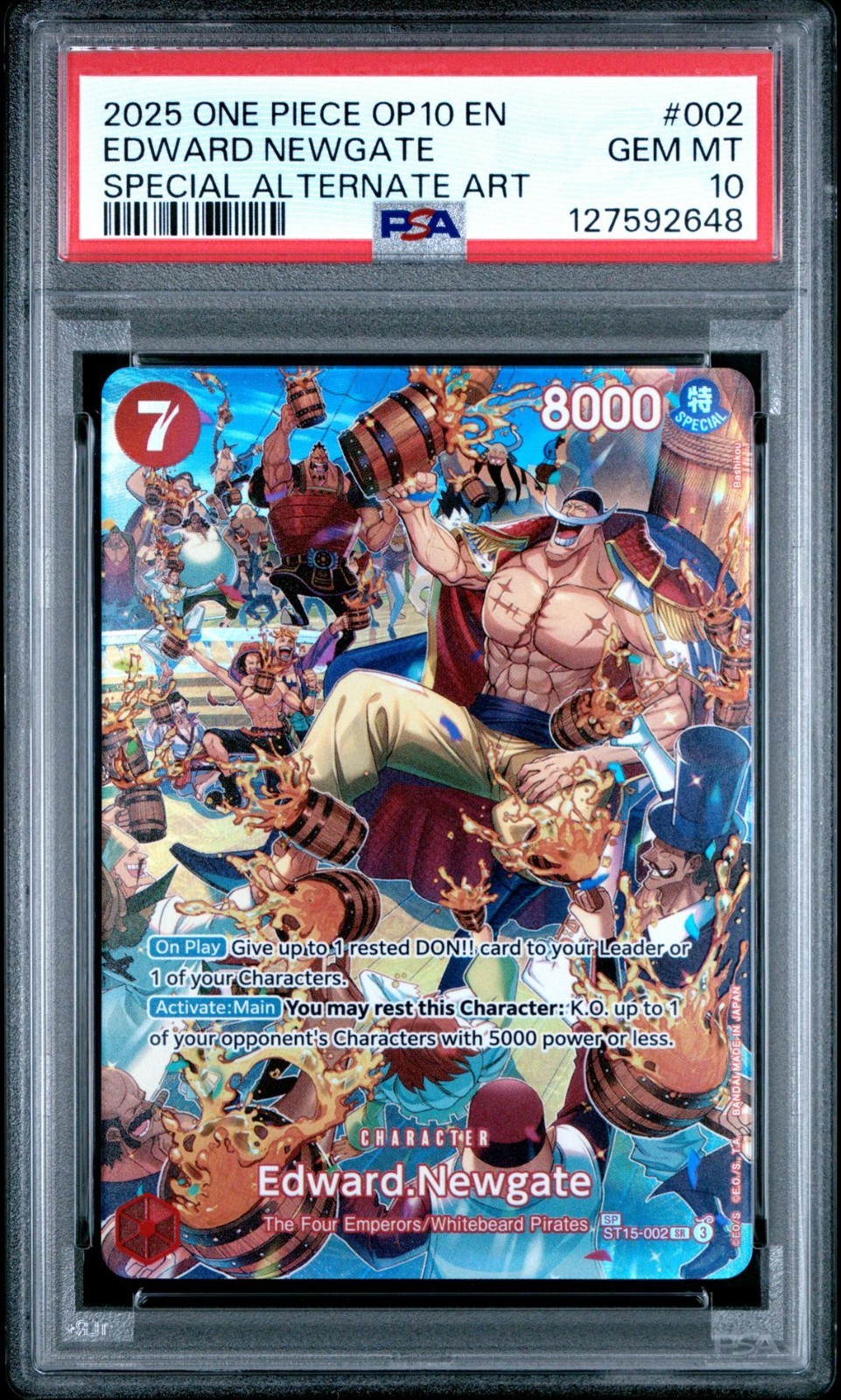 2025 One Piece St15-002 Op10 Royal Blood Edward Newgate Whitebeard PSA 10