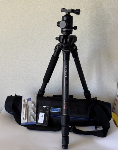 BENRO Mg Carbon Fiber Tripod C2980T & B3 Triple action Ball head & Case & Tools