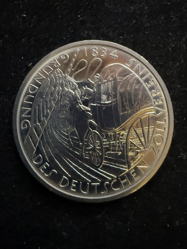 GERMANY 1984 D 5 MARK KM160 150th ANNIVERSARY GERMAN CUSTOMS UNION - K3437