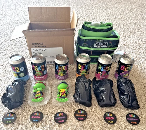 Funko Soda Cooler TMNT Turtles Blacklight 6 Pack ALL COMMONS Bebop Rocksteady +4
