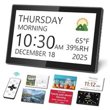 10.1" Large Digital Clock with Date and Day 10.1" Black with Remote Control 