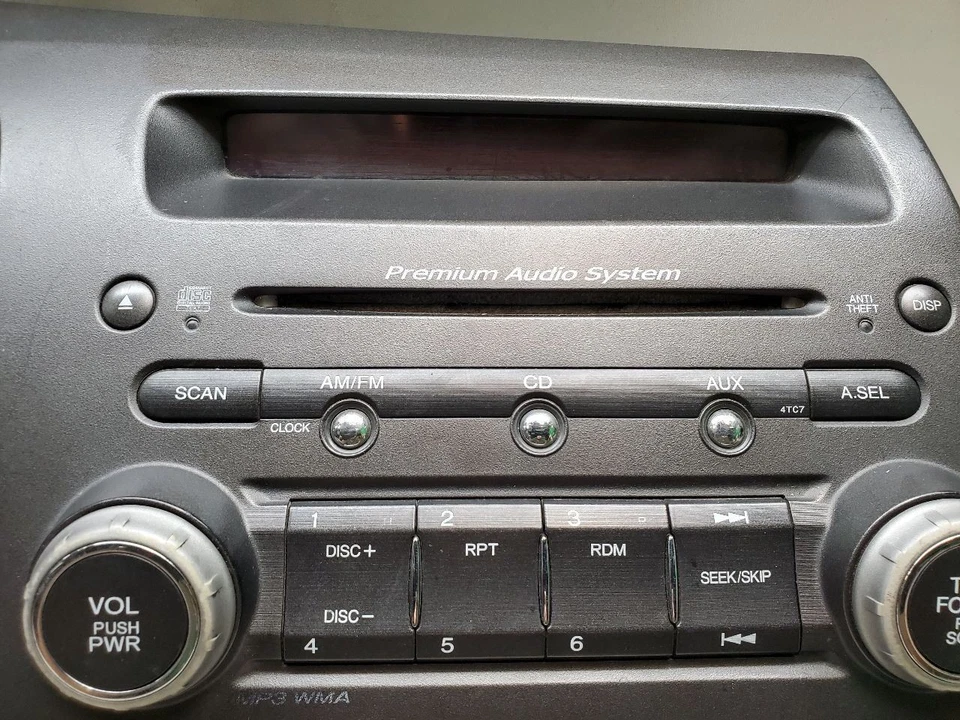 Conjunto de radio Civic 2008, control de temperatura, bisel de tablero con ventilación de aire gris oscuro OEM Foto 3 de 4