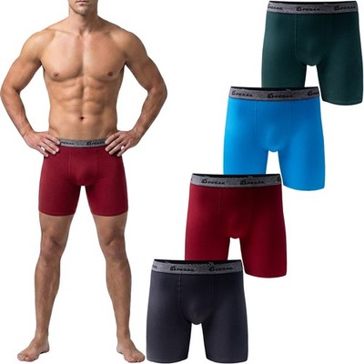 Herren Lange Boxershorts Größe M-6XL ohne Aufrollen Übergröße Langes Bein Bunt