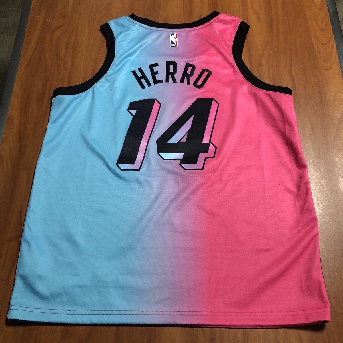 Nike Tyler Herro Miami Heat Vice City 2020 Swingman NBA Jersey Blue Pink 52  XL