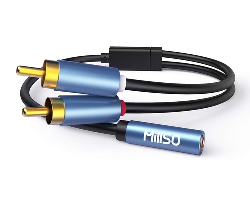 Câble Adaptateur Audio 35 mm 2 rallonges mâle à Jack 35 mm Femelle plaqué Or ... - Photo 7/7