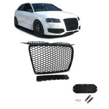 CALANDRE PARE CHOC NOIR BRILLANT LOOK RS3 POUR AUDI A3 8P ET SPORTBACK 05-08