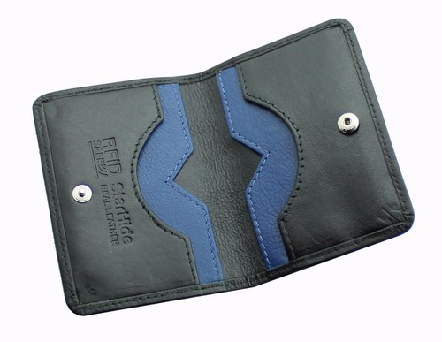 StarHide RFID SAFE Minimalist Slim Real Leather Credit Card Holder Wallet #120 - Picture 5 of 7