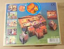 Herman Eichhorn Fairy Tales 6 Sided Wood Block Puzzle in Wood Box-Made Germany