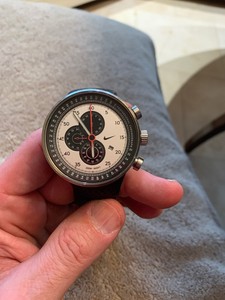 Mint Nike Heritage 1/100 Chronograph Watch Silver Black And Rare Rubber Band | eBay