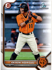 Anthony Rodriguez San Francisco Giants 2022 Bowman Prospects 1st Bowman Card