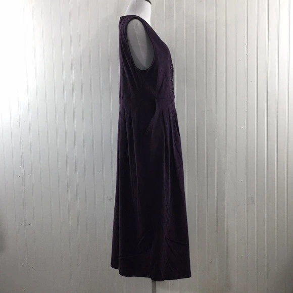 Vestido Mary McFadden Vintage Púrpura Bordado Botón Frontal Mujer Pequeño Foto 2 de 4