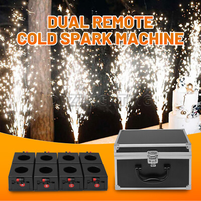 PAIDUN Dual Remote 8 Cold Spark Base Firework Sparkler Effect Wedding Party Show