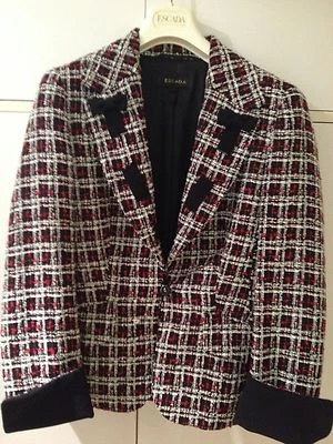 LUXUS COUNTRY LANDHAUS ESCADA BOUCLE Janker JACKE black&white CD 38/40 tweed  - Bild 1 von 4