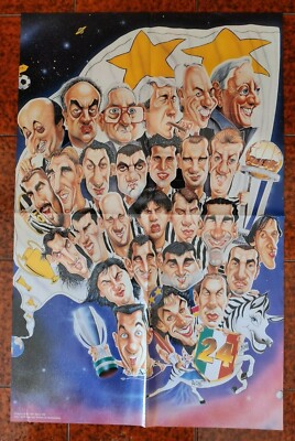 Poster Juventus 24. Scudetto 1997 Del Piero Zidane Deschamps Moggi