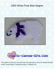 Winter Polar Bear Magnet-Plastic Canvas Pattern or Kit