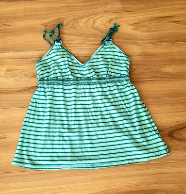 Old Navy kuschelweiches Damen Top in grün gestreift, Unterbrustzugband,M, Baumw.