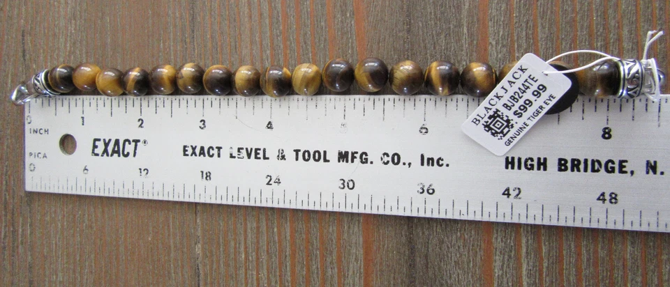 BLACKJACK  Genuine TIGER'S EYE Bead Bracelet (10mm) - BJB244BTE 18 - New - Image 3 of 4