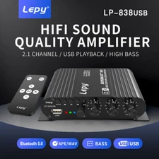Desktop HIFI Amplifier: 2.1 Ch Bluetooth 5.0, USB/RCA & 4-8Ω Impedance