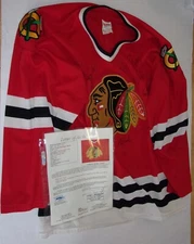 Vintage 1996-97 Chicago Blackhawks CCM Jersey W/ 9 Autos JSA Certified Savard L