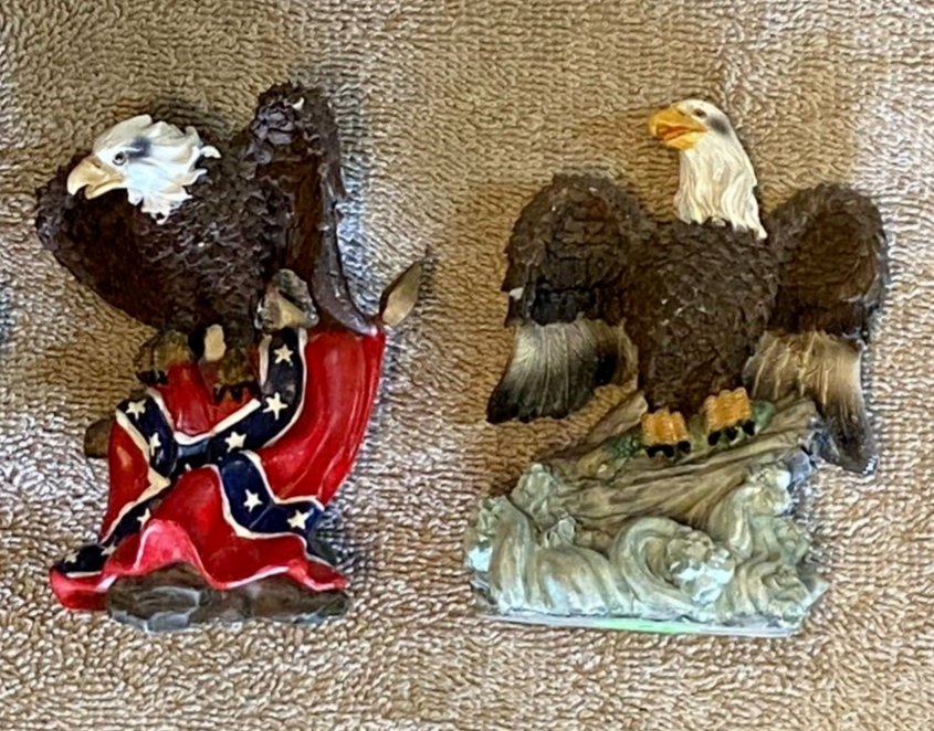2 Vintage Ceramic American Eagle Figurines, 4