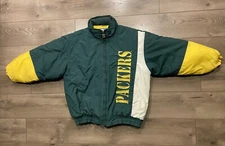 VTG NFL Green Bay Packers Jacket Mens XL Logo 7 Game Day Puffer Spellout 90’s