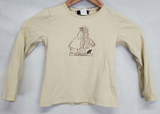 Burberry Girls Tee Shirt Size 6 Long Sleeve Graphic Print Tan