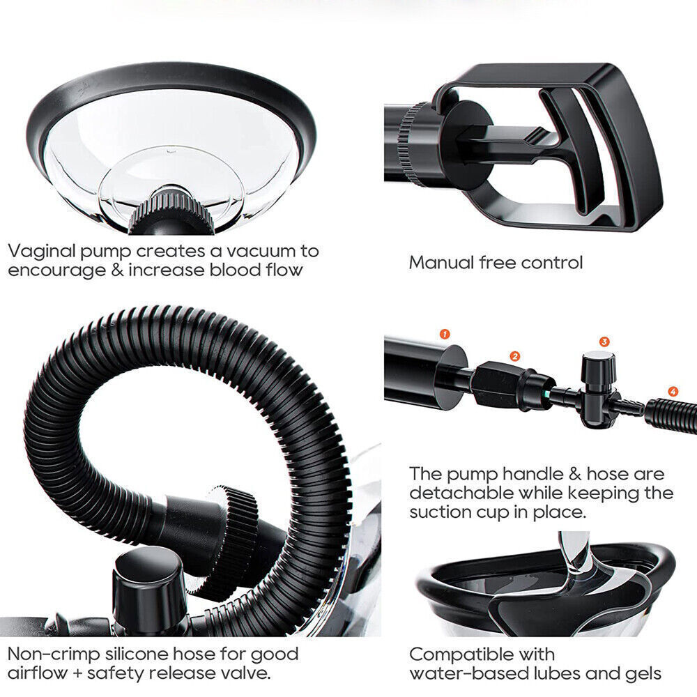 Sunstore Women’s Waterproof Clitoral Vacuum Pump Kit – Black Silicone & ABS, Vibrating G-Spot Sex Toy For Couples