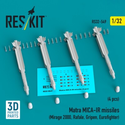1:32 Matra MICA-IR missiles (4 pcs) (Mirage 2000, Rafale, Gripen, Eurofighter)