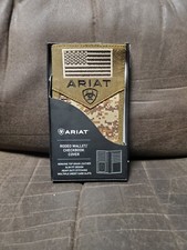 Ariat Mens Leather Sport Digital Camo Patriot Rodeo Checkbook Wallet Brown 