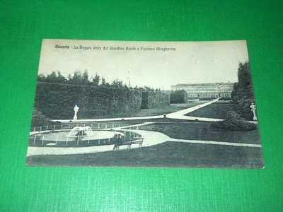 Caserta postcard - La Reggia seen from the Royal Garden and Fontama Margherita 1914
