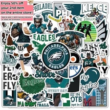 50pcs Waterproof Vinyl Stickers Philadelphia Eagles NFL Football Phone Luggage