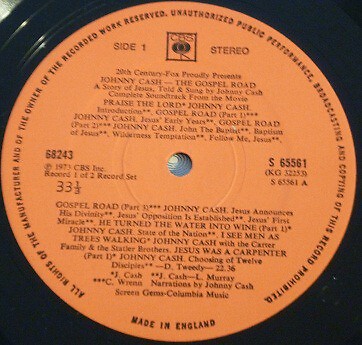 Johnny Cash - The Gospel Road: A Story Of Jesus (2xLP, Album) - Imagen 3 de 3