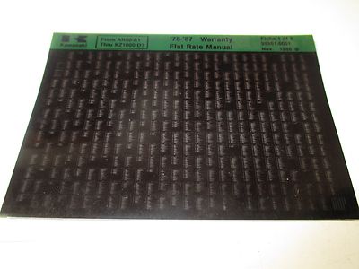 Kawasaki '78-'87 Warranty Flat Rate Manual Set Microfiche | eBay