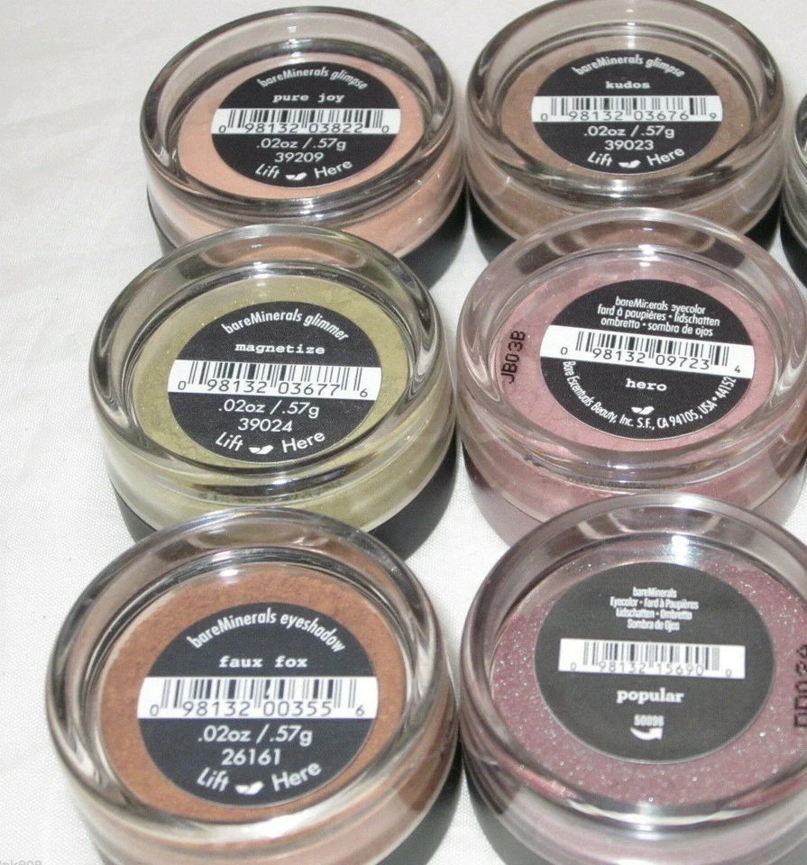 BARE ESCENTUALS * bare Minerals (6) Eyecolors Galore Set + Buffing Brush $108  - Image 3 of 4