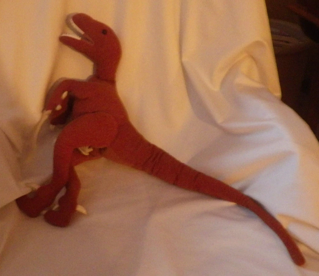 Folk Tails Velocoraptor Dinosaur Brown Plush Stuffed Animal 18