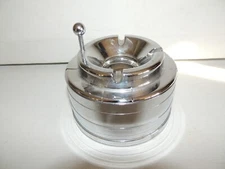 VINTAGE HARPER AUT-O-OUT CHROME TABLE TOP ASHTRAY